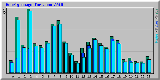 Hourly usage for June 2015